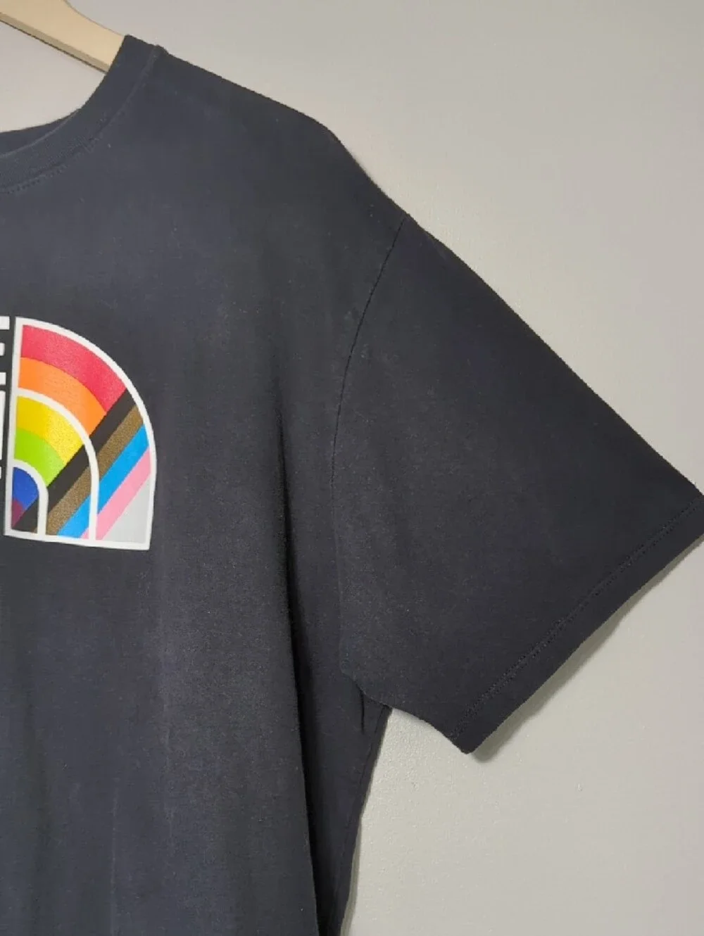 The North Face Black Short Sleeve Tee Rainbow Gay Pride Trans Non-Binary Mens XL